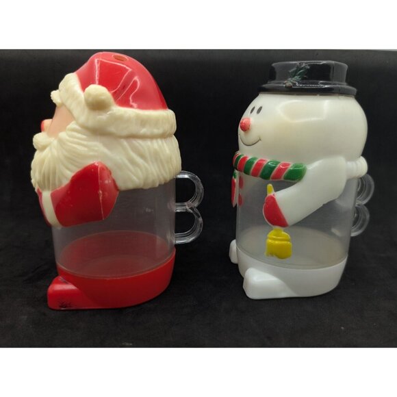 Vrg. Santa Claus & Snowman Plastic Sippy Cups Hong Kong 5.5" READ - Picture 3 of 16